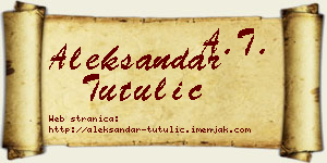 Aleksandar Tutulić vizit kartica